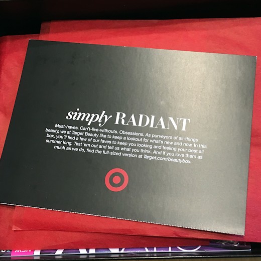 Target Beauty Box July 2016 - Simple Radiant