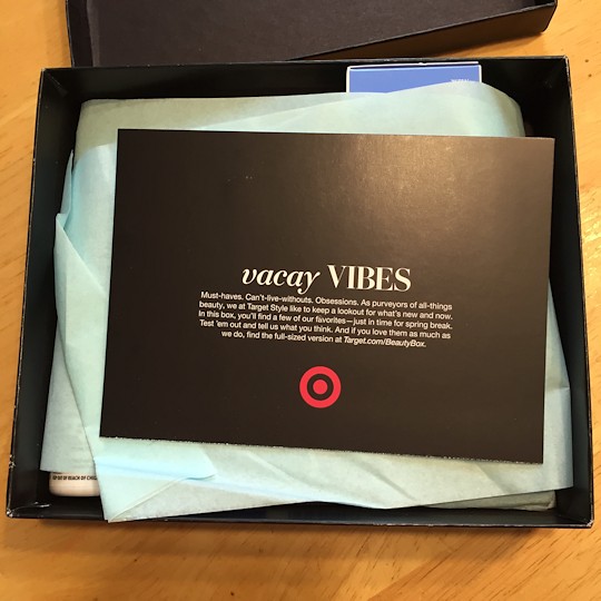 Target Beauty Box March 2016 - Inside Box