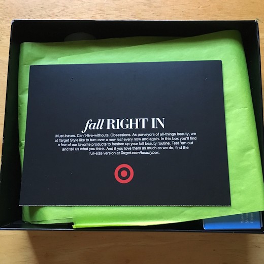 Target Beauty Box September 2016 - Intro Card