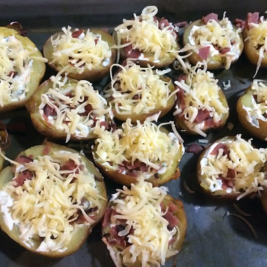 Jalepeno Popper Potato Skins - Add Shredded Cheese